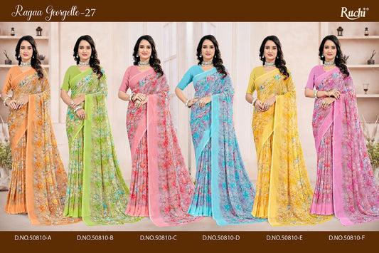 Ragaa Georgette 27 Ruchi Sarees Wholesaler India