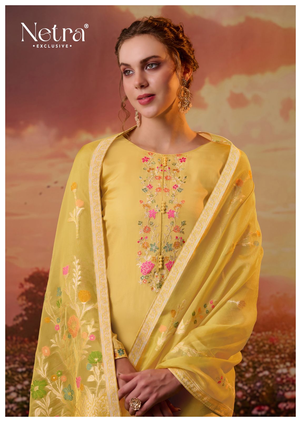 Raghvi Netra Habutai Silk Pant Style Suits Wholesaler