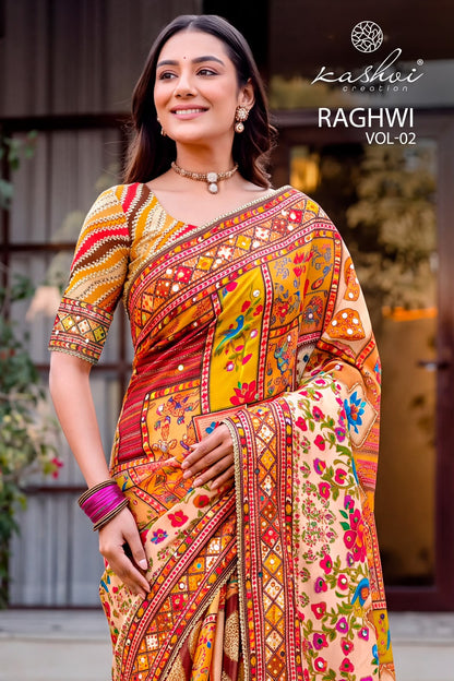 Raghwi Vol 2 Kashvi Creation Chinnon Sarees Wholesale Price