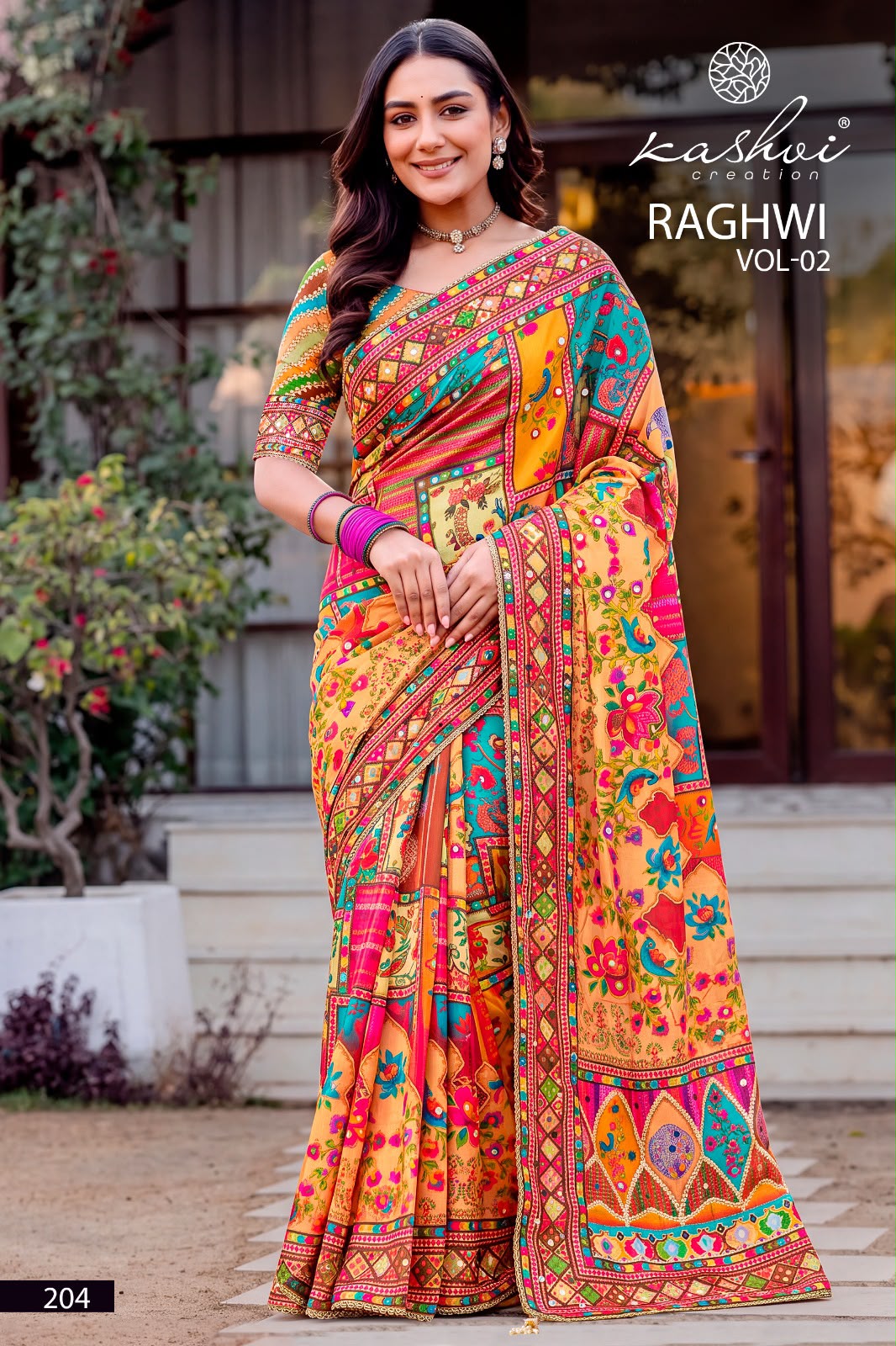 Raghwi Vol 2 Kashvi Creation Chinnon Sarees Wholesale Price