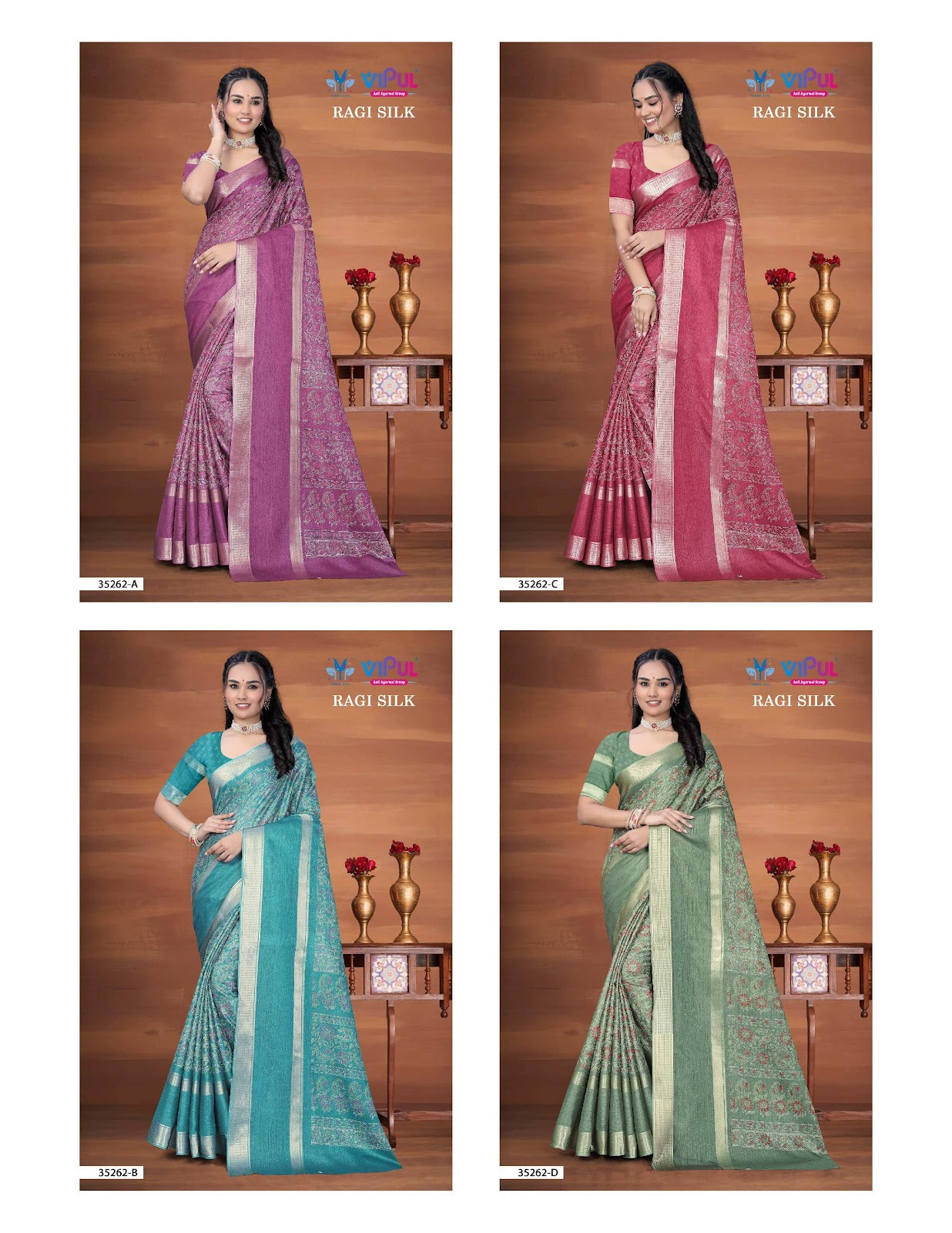 Ragi Silk Vipul Sarees Manufacturer Ahmedabad