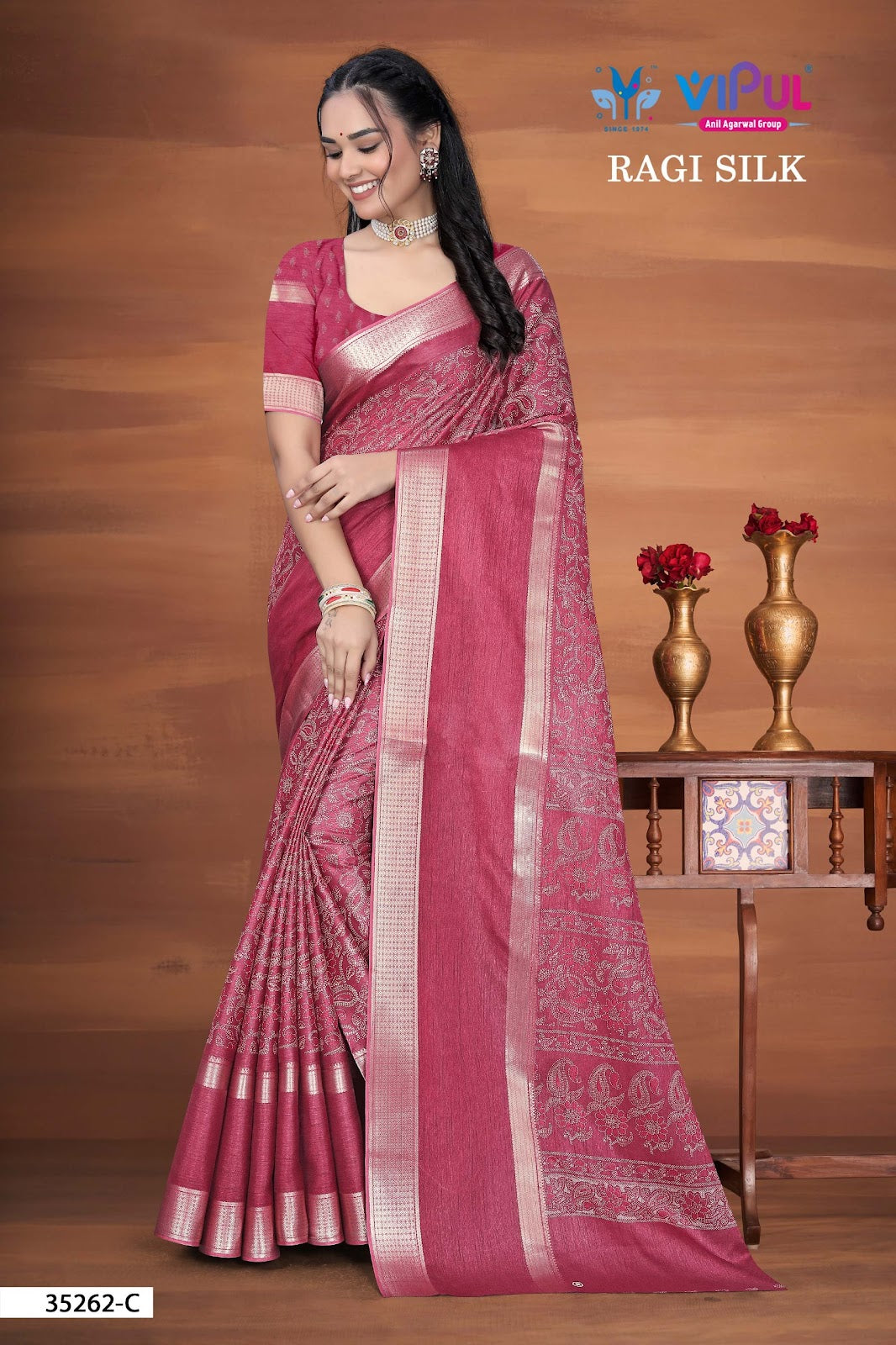Ragi Silk Vipul Sarees Manufacturer Ahmedabad