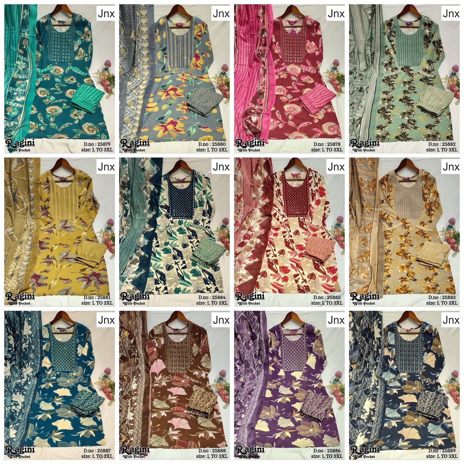 Ragini 150626 Jnx Rayon Readymade Pant Style Suits Exporter India