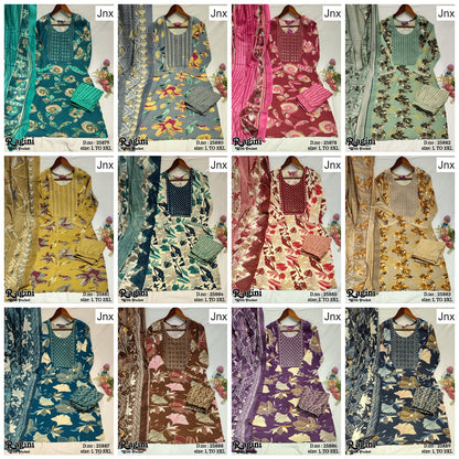 Ragini 150626 Jnx Rayon Readymade Pant Style Suits Exporter India