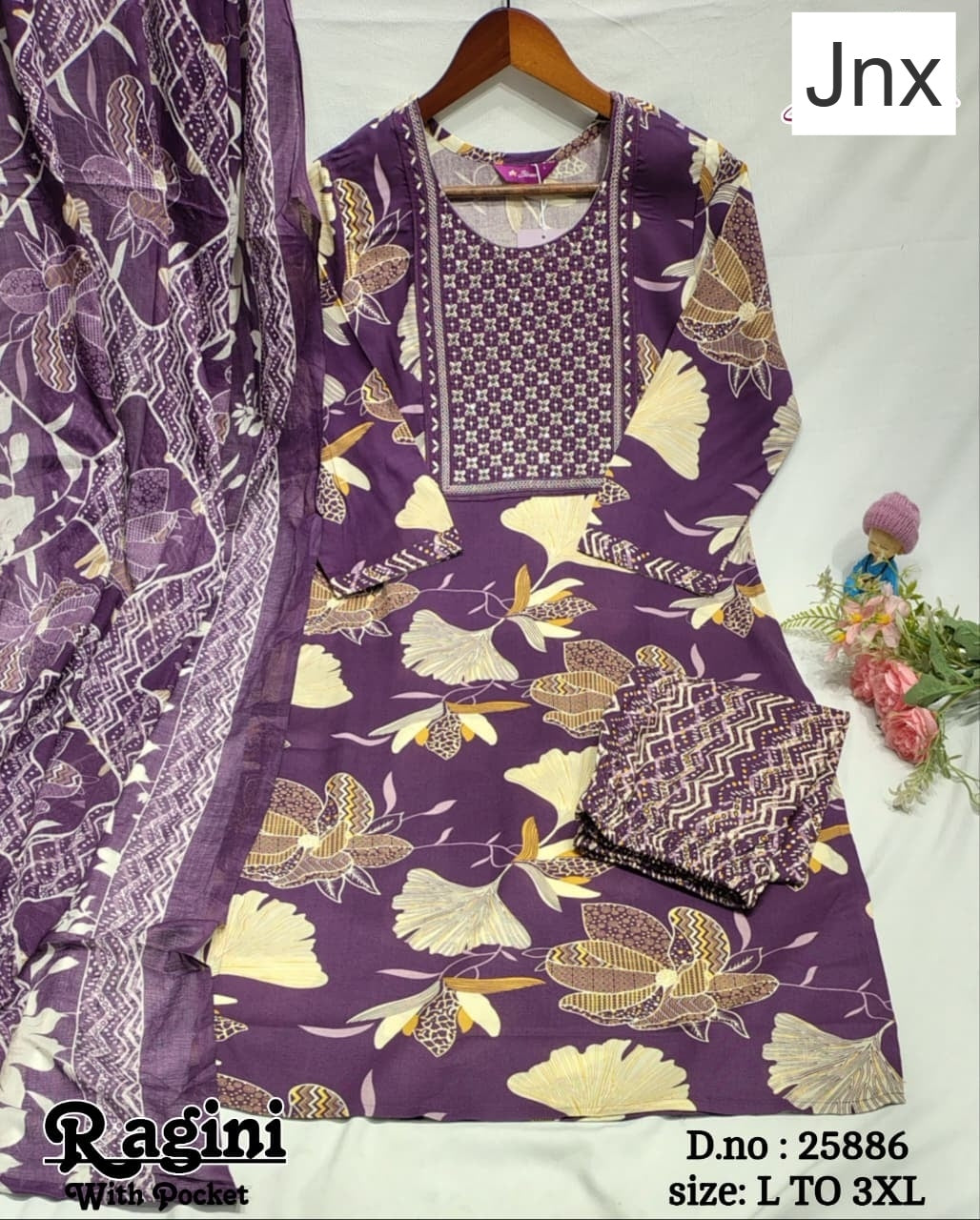Ragini 150626 Jnx Rayon Readymade Pant Style Suits Exporter India