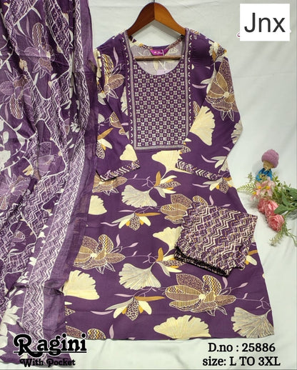 Ragini 150626 Jnx Rayon Readymade Pant Style Suits Exporter India