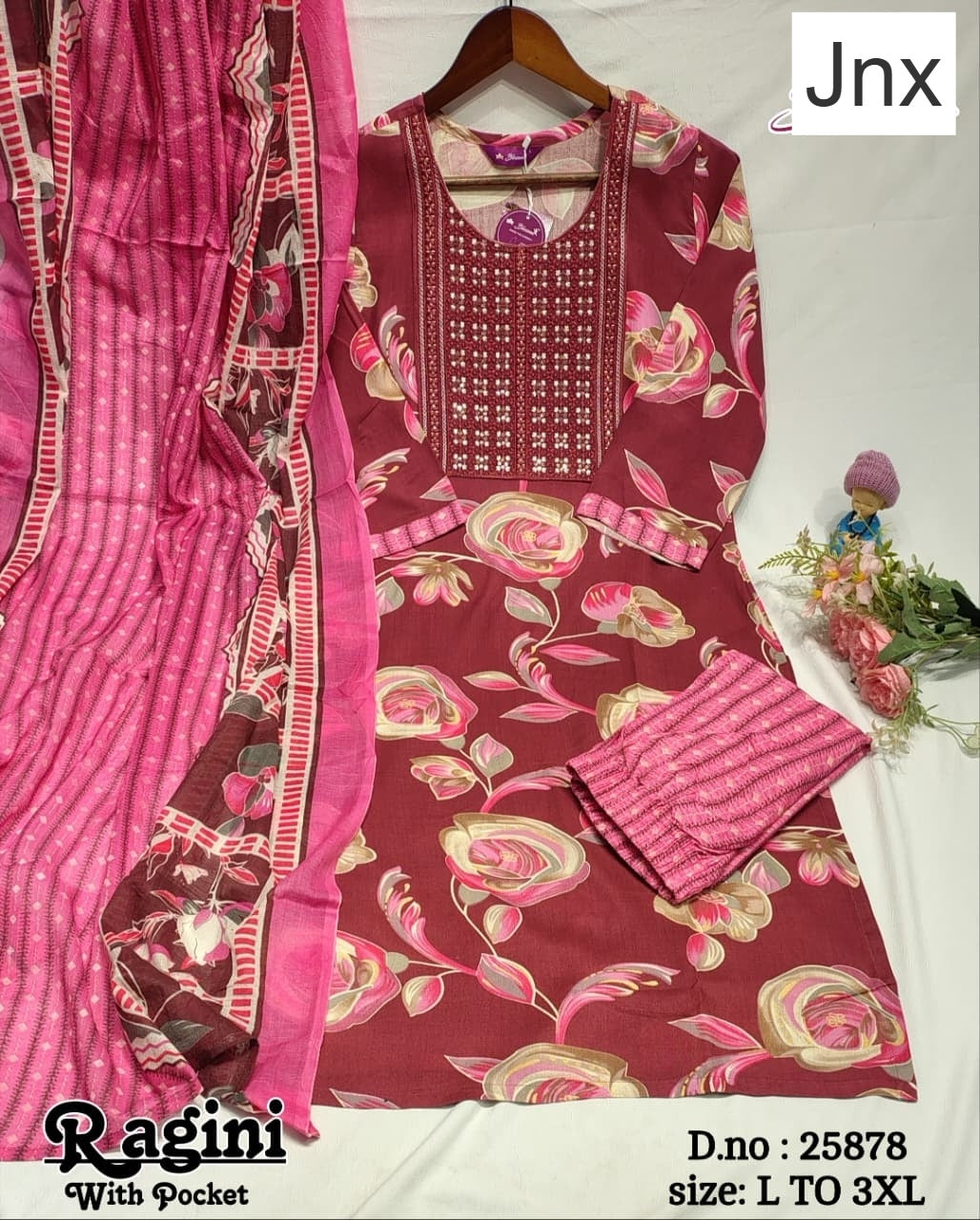 Ragini 150626 Jnx Rayon Readymade Pant Style Suits Exporter India