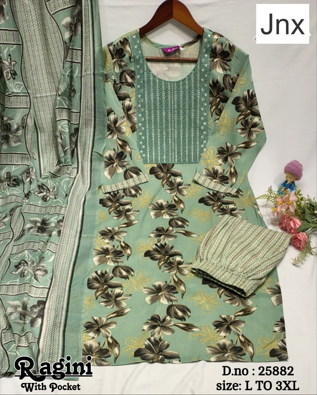 Ragini 150626 Jnx Rayon Readymade Pant Style Suits Exporter India
