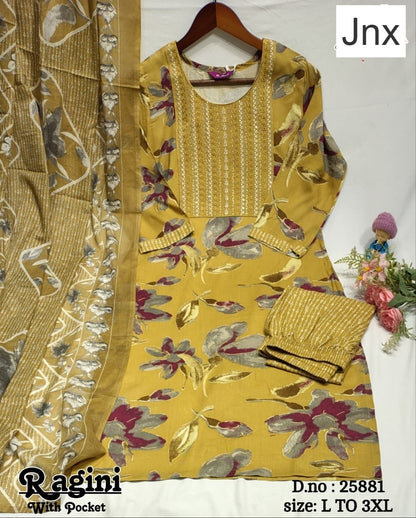 Ragini 150626 Jnx Rayon Readymade Pant Style Suits Exporter India
