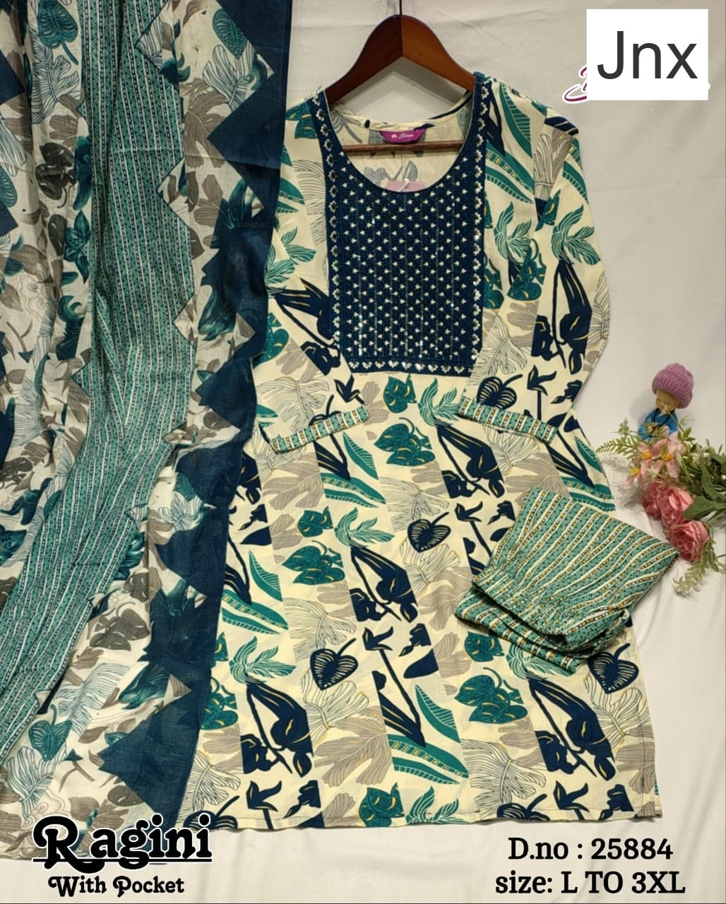 Ragini 150626 Jnx Rayon Readymade Pant Style Suits Exporter India