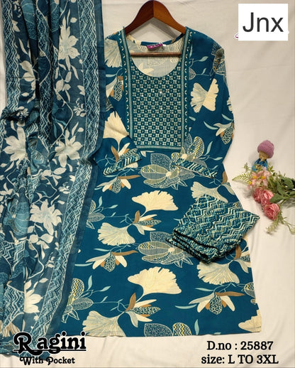 Ragini 150626 Jnx Rayon Readymade Pant Style Suits Exporter India