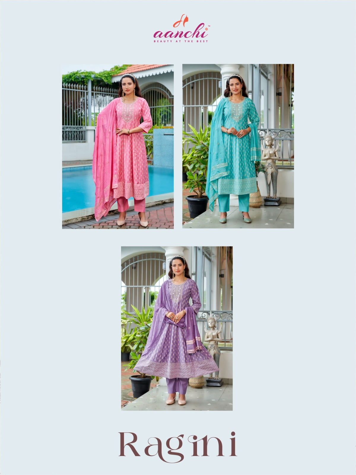 Ragini Aanchi Roman Readymade Anarkali Suits Manufacturer Gujarat