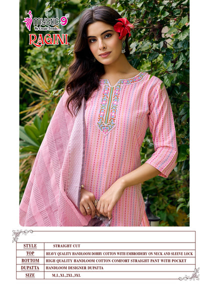 Ragini Vol 1 Mystic 9 Handloom Readymade Pant Style Suits Exporter Gujarat