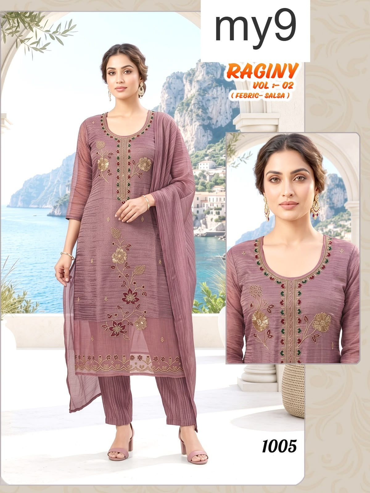 Hansika Vol 5 Mystic 9 Gadwal Readymade Anarkali Suits Supplier Gujarat