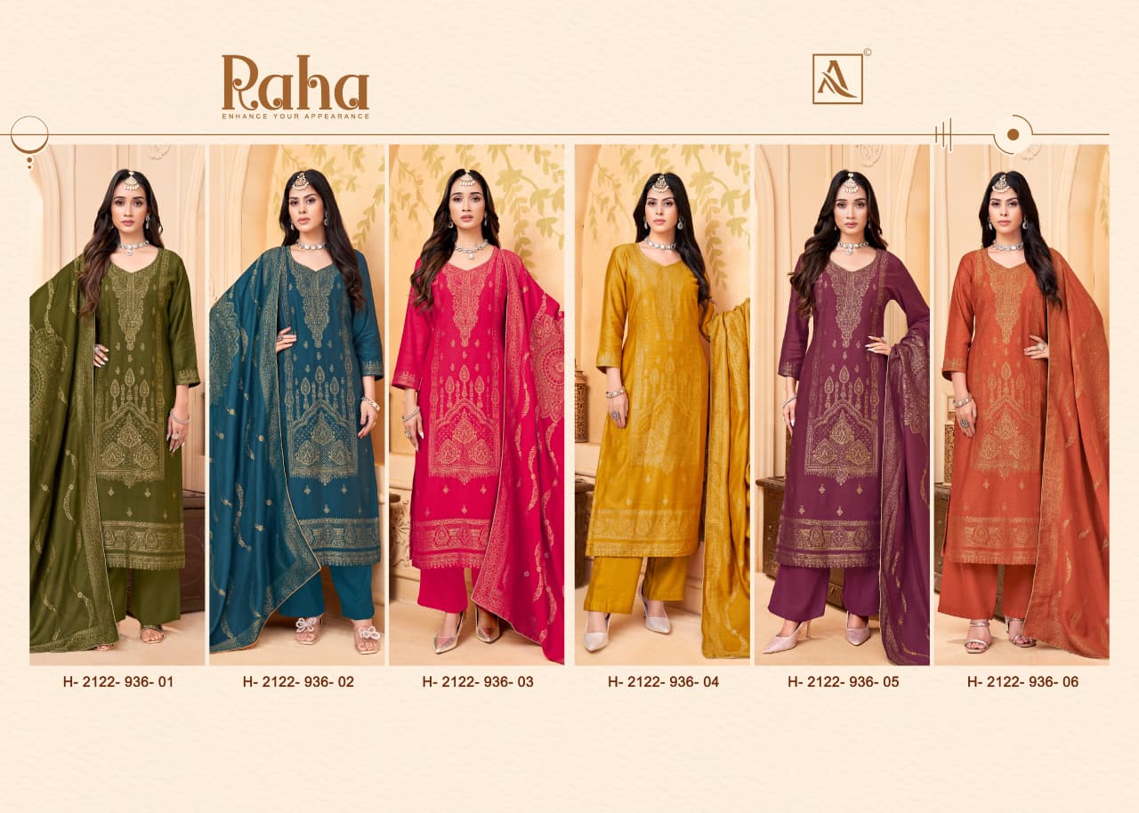 Raha Alok Pashmina Suits Wholesale Rate