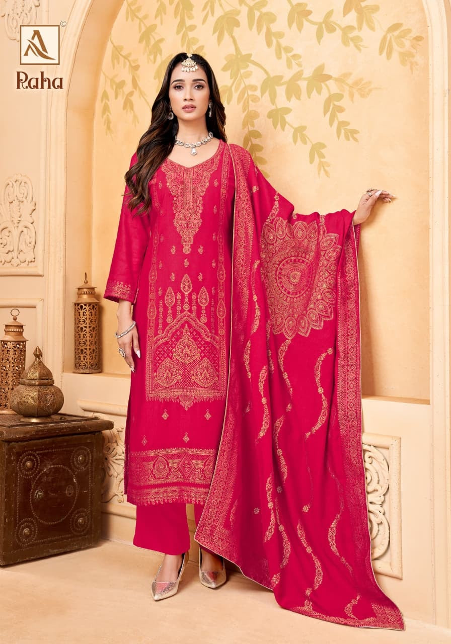 Raha Alok Pashmina Suits Wholesale Rate