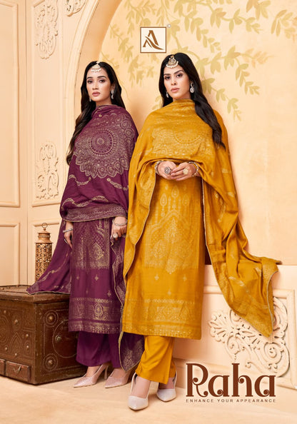 Raha Alok Pashmina Suits Wholesale Rate