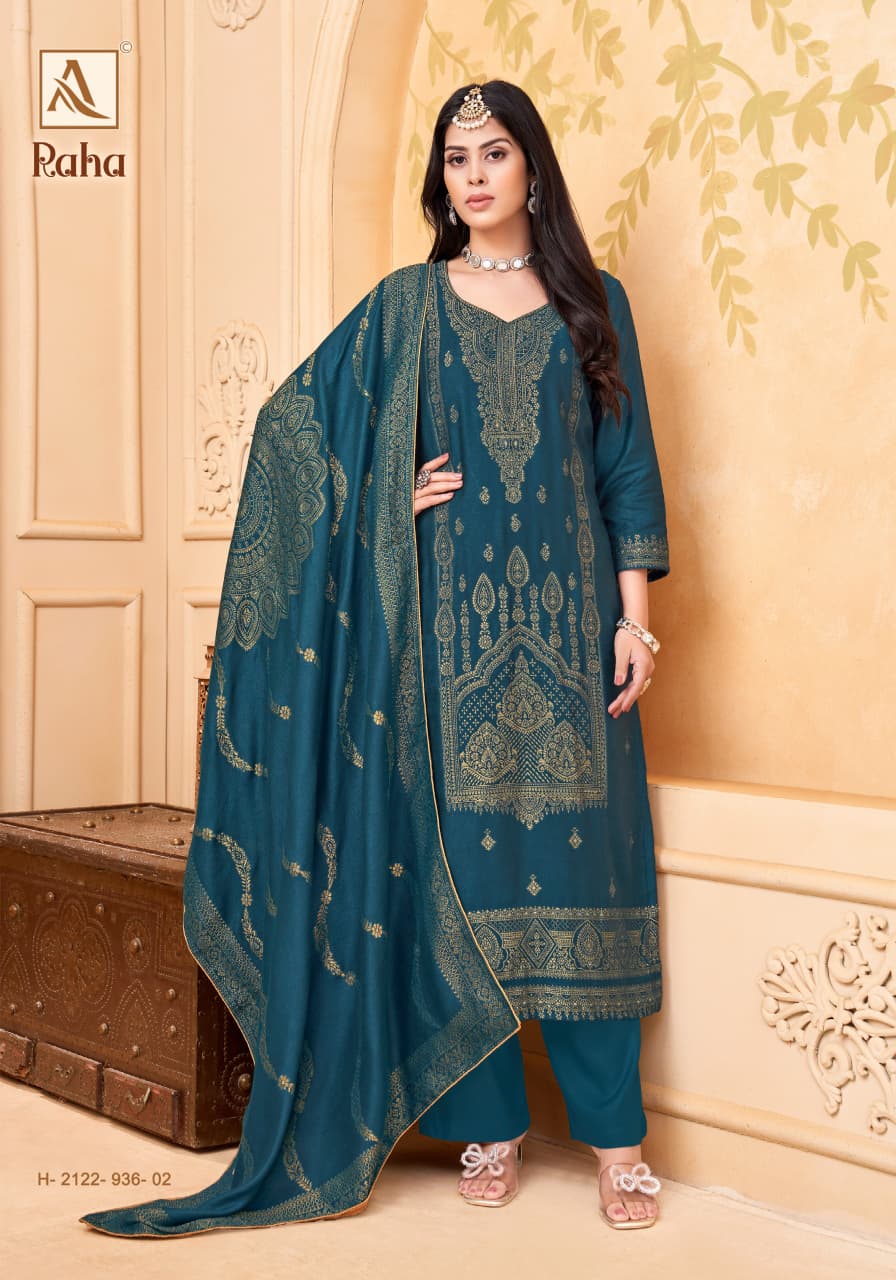 Raha Alok Pashmina Suits Wholesale Rate