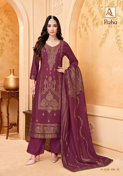 Raha Alok Pashmina Suits Wholesale Rate