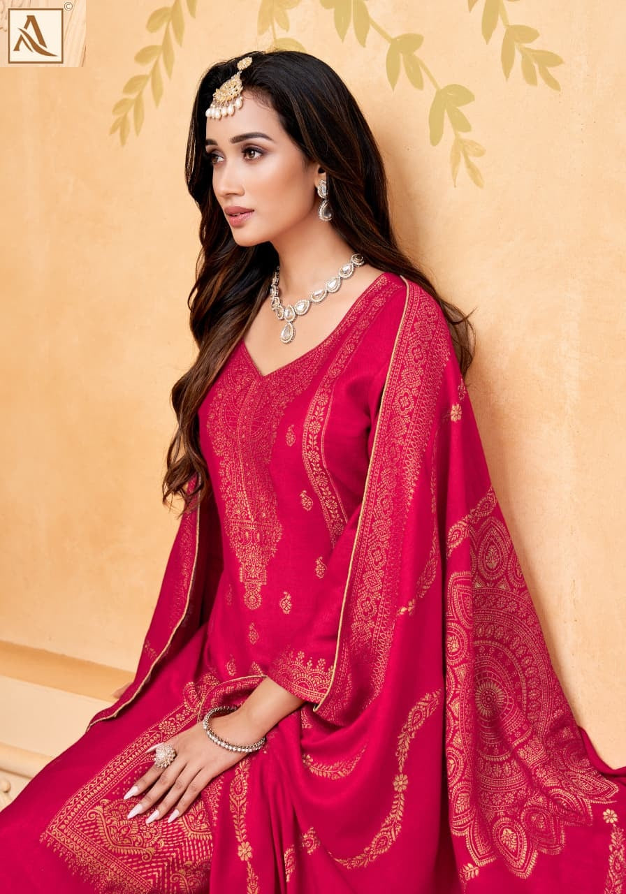 Raha Alok Pashmina Suits Wholesale Rate