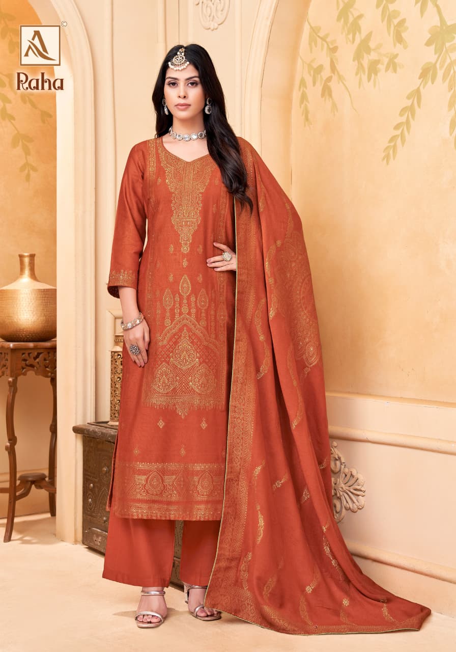 Raha Alok Pashmina Suits Wholesale Rate