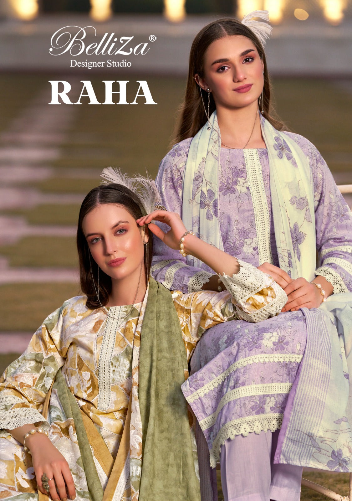 Raha Belliza Designer Studio Cotton Karachi Salwar Suits Wholesale