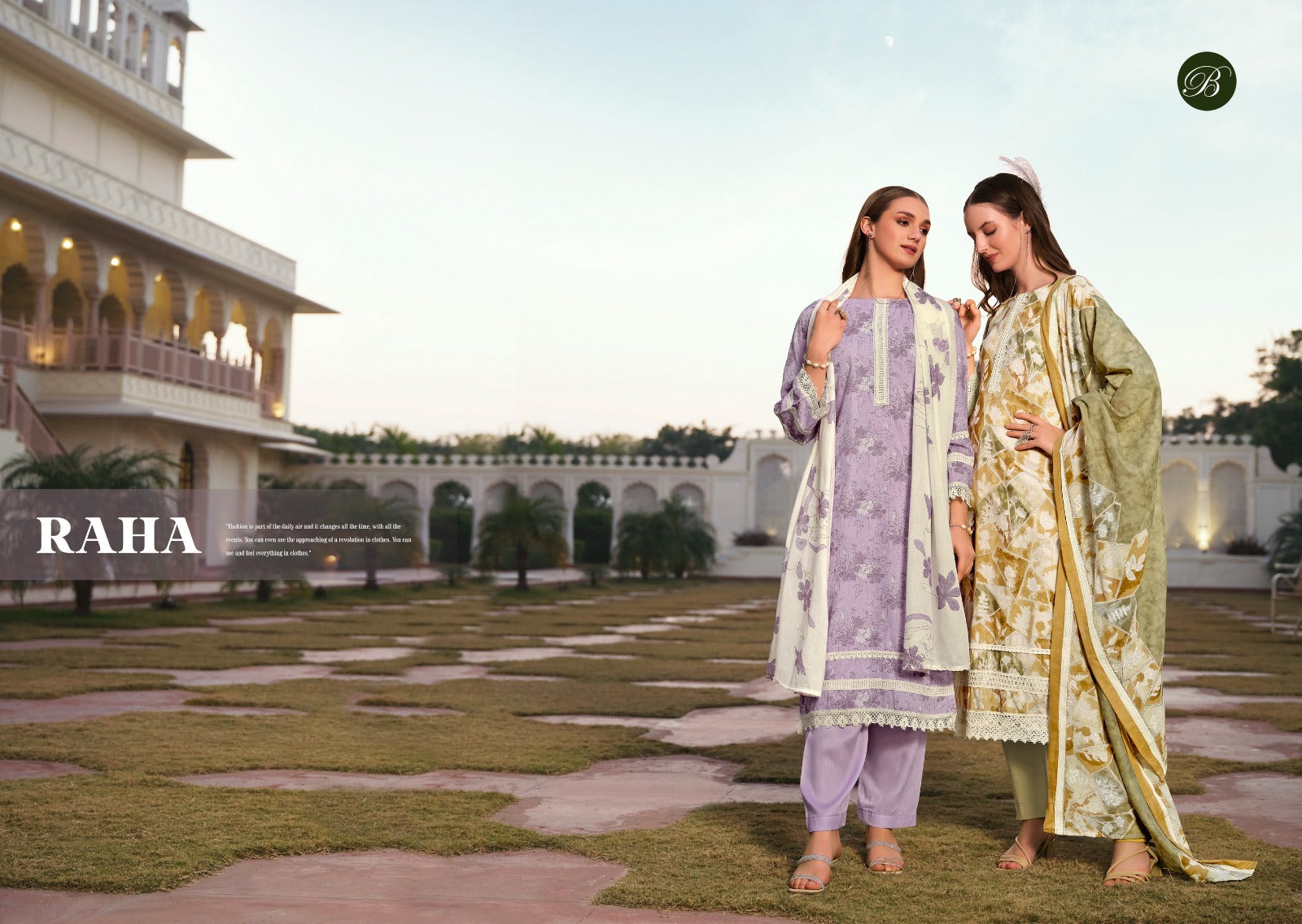 Raha Belliza Designer Studio Cotton Karachi Salwar Suits Wholesale