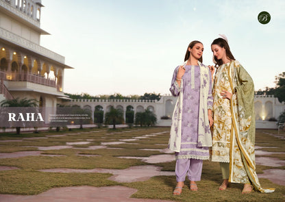 Raha Belliza Designer Studio Cotton Karachi Salwar Suits Wholesale
