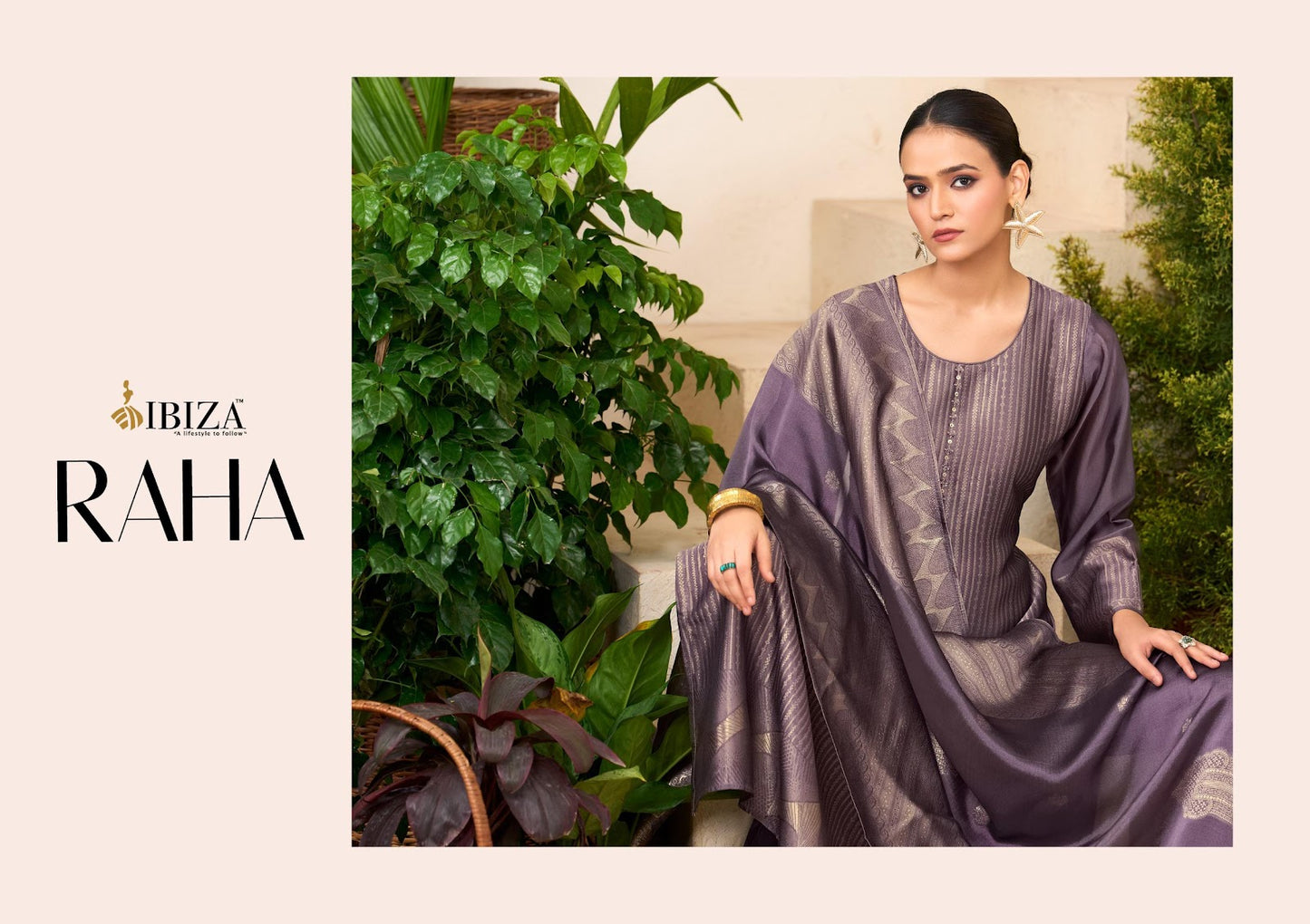Raha Ibiza Silk Jacquard Pant Style Suits Wholesale