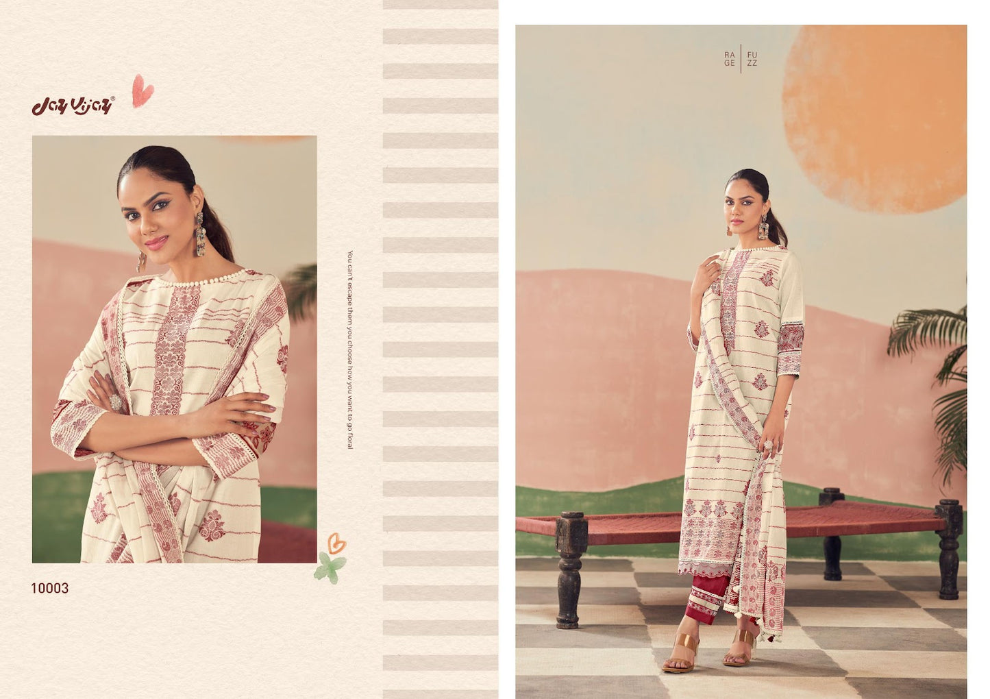 Raha Jay Vijay Pure Cotton Pant Style Suits Wholesaler Ahmedabad
