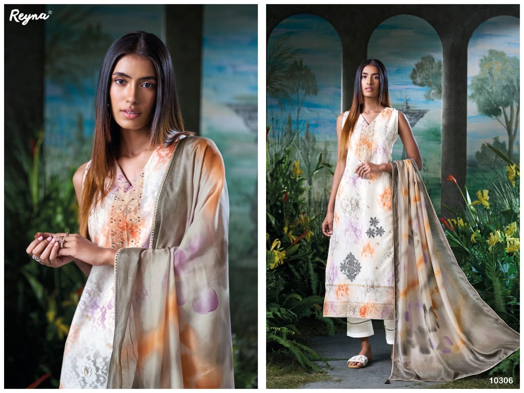 Rahaa Reyna Cotton Jacquard Pant Style Suits Wholesale Price
