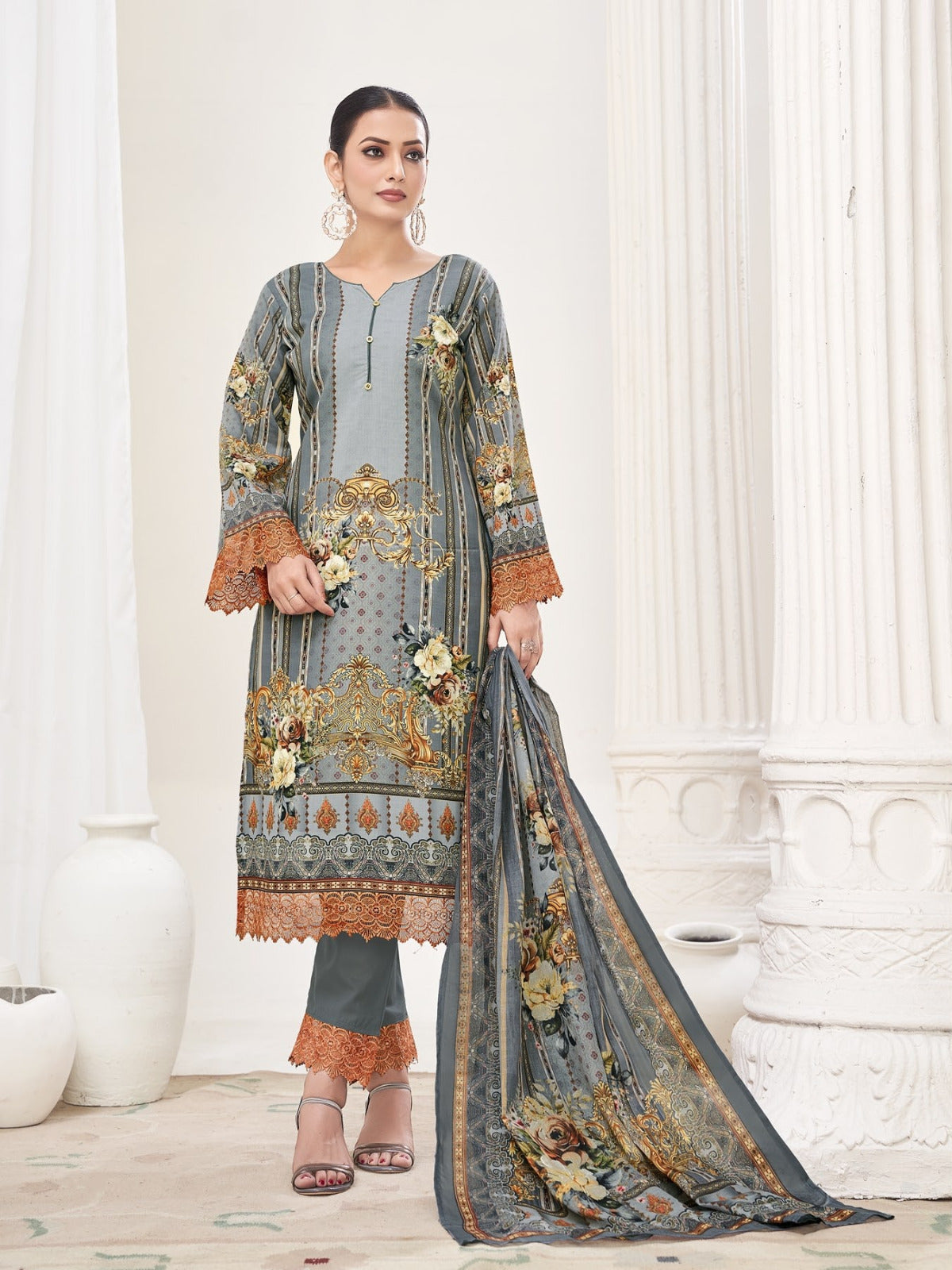 Rahabat The Lawn Collection Rahi Fab Karachi Salwar Suits Wholesaler India