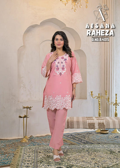Raheza Karachi Afsana Cotton Kurti Pant Set Manufacturer Ahmedabad