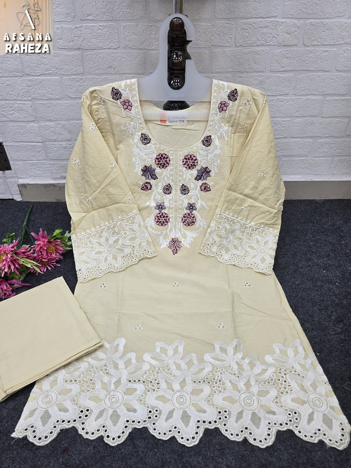 Raheza Karachi Afsana Cotton Kurti Pant Set Manufacturer Ahmedabad