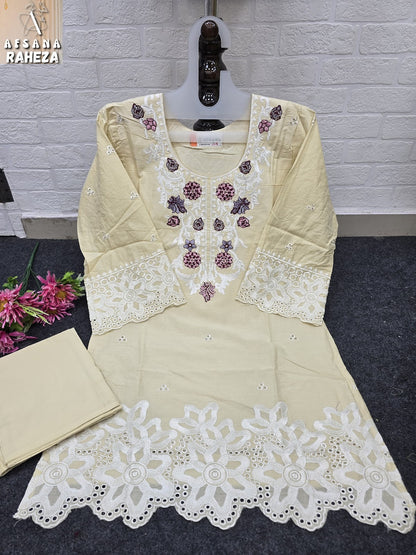 Raheza Karachi Afsana Cotton Kurti Pant Set Manufacturer Ahmedabad