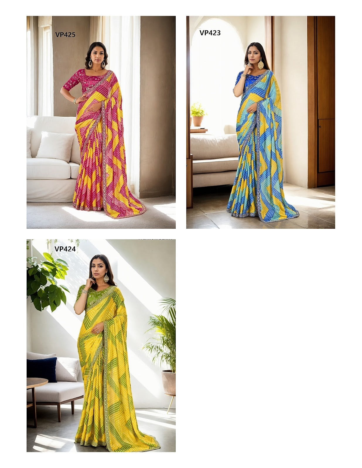 Rahi Vp423 To Vp425 Fashion Berry Crepe Sarees Wholesale Rate