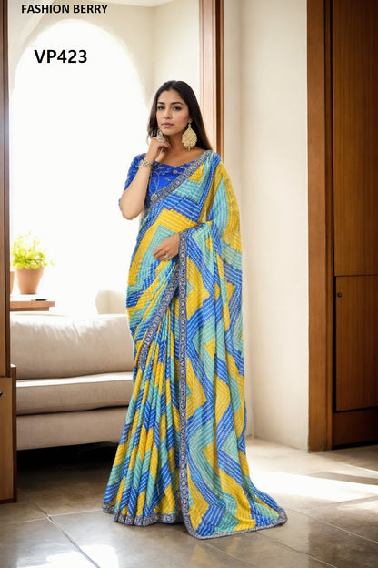 Rahi Vp423 To Vp425 Fashion Berry Crepe Sarees Wholesale Rate