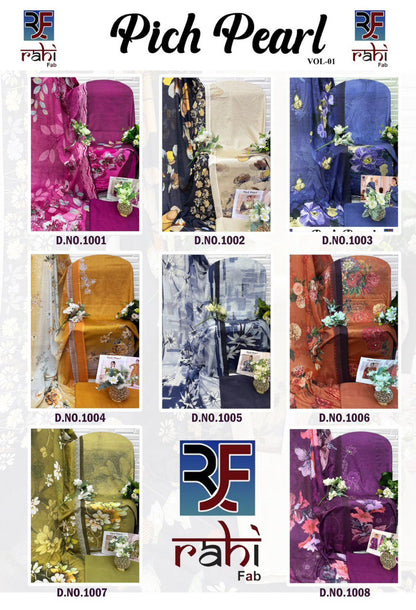 Rich Pearl Vol 1 Rahi Fab Jam Satin Open pic Karachi Salwar Suits Wholesale Rate