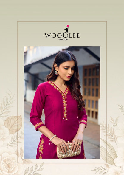 Rahima Wooglee Viscose Weaving Kurti Plazzo Set Manufacturer