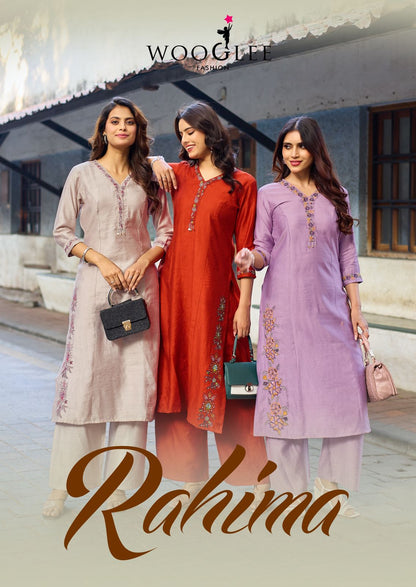 Rahima Wooglee Viscose Weaving Kurti Plazzo Set Manufacturer