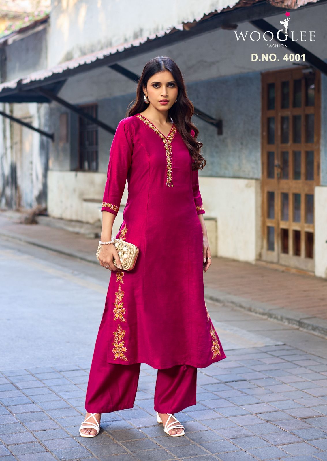 Rahima Wooglee Viscose Weaving Kurti Plazzo Set Manufacturer
