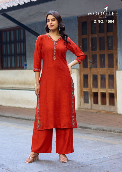 Rahima Wooglee Viscose Weaving Kurti Plazzo Set Manufacturer