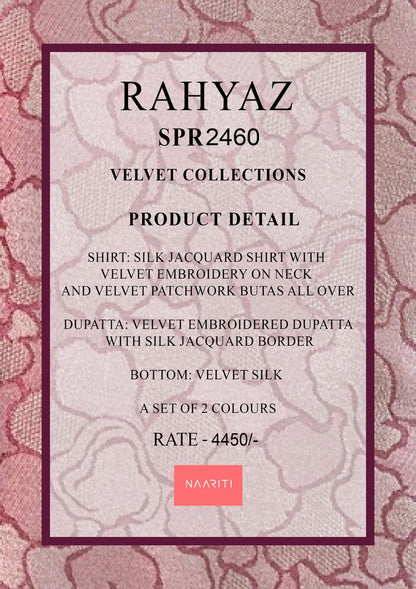 Rahyaz Naariti Velvet Suits Supplier Ahmedabad