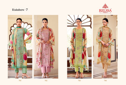 Rainbow 7 Relssa Fabrics Pure Maslin Pant Style Suits Manufacturer Ahmedabad