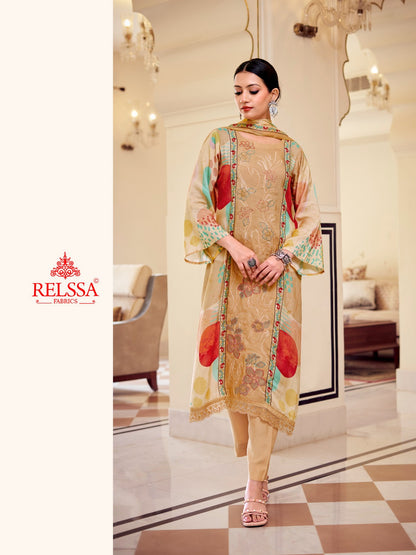 Rainbow 7 Relssa Fabrics Pure Maslin Pant Style Suits Manufacturer Ahmedabad