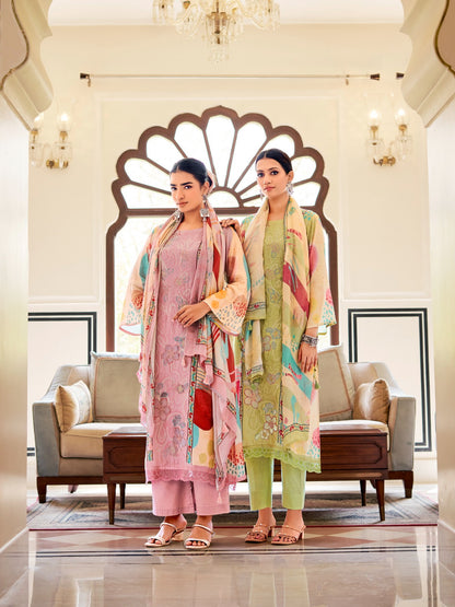 Rainbow 7 Relssa Fabrics Pure Maslin Pant Style Suits Manufacturer Ahmedabad