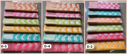 Rainbow Organja Silk Hans Creation Sarees Manufacturer India