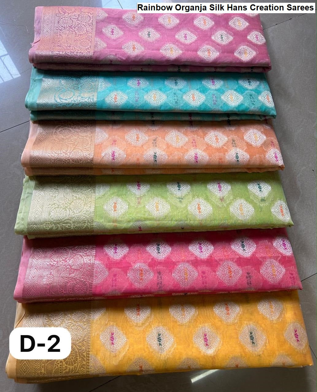 Rainbow Organja Silk Hans Creation Sarees Manufacturer India