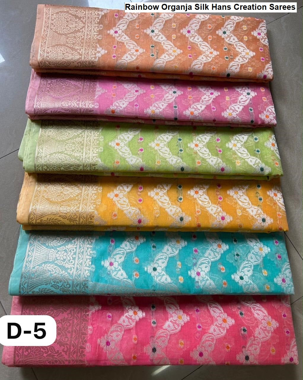 Rainbow Organja Silk Hans Creation Sarees Manufacturer India