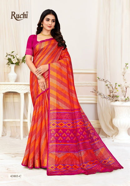 Rainbow Silk Ruchi Linen Silk Sarees Supplier Gujarat